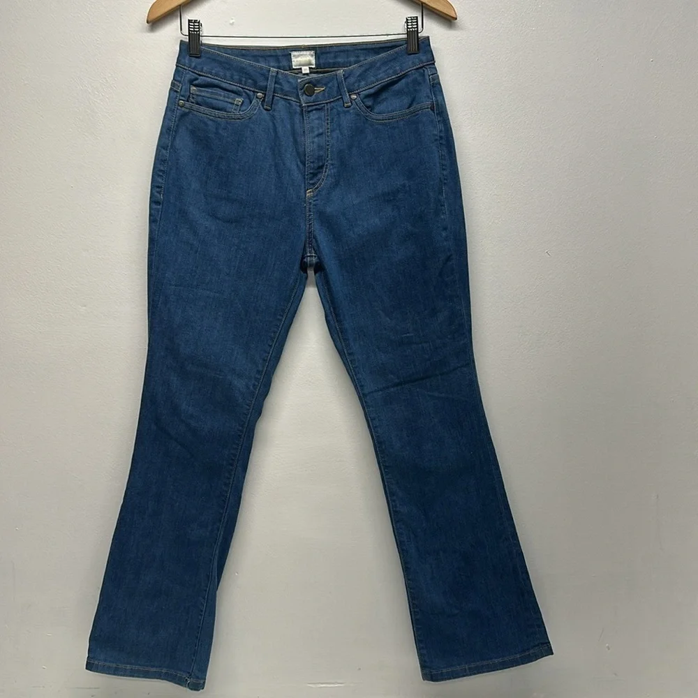 Ann Mashburn Jeans Straight Leg 5 Pocket Denim Pants Cotton Stretch Blue Size 27